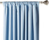 Amazon Basics Room Darkening Blackout Window Curtains with Tie Backs Set - 52 x 63-Inch, Light Blue, 2 Panels