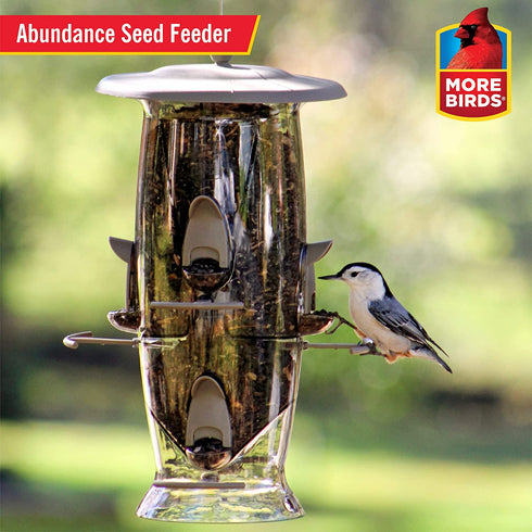 More Birds Abundance Bird Feeder, Combination Mixed Seed and Thistle, 6 Feeding Ports, 3.5 lb Seed Capacity