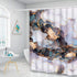 Ikfashoni Marble Shower Curtain, Modern Abstract Shower Curtain with 12 Hooks, Fabric Luxury Bathroom Shower Curtain, Gold Geometric Shower Curtain, Purple Art Shower Curtain, 69" x 70"