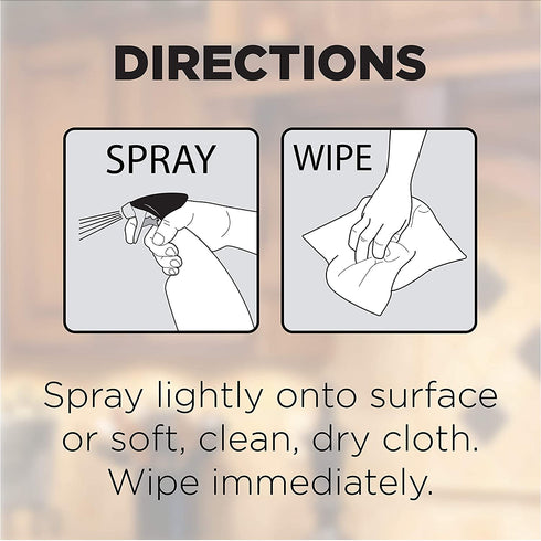 Weiman Wood Cleaner and Furniture Polish Spray - 16 Fluid Ounce (Microfiber Cloth)