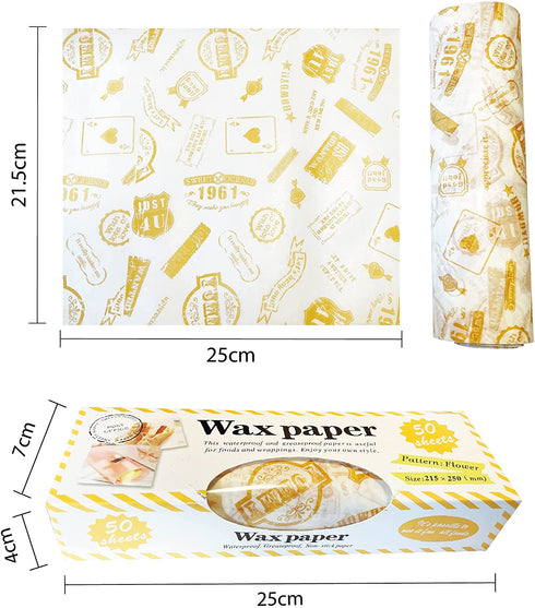Suiwen 3-Pack (150pcs) Wax Paper, Food Picnic Paper, Greaseproof Paper ,Waterproof Dry Hamburger Paper Liners Wrapping Tissue for Plastic Food Basket (Rose, Heart, Stamp)