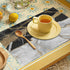 Linen Placemats Set of 4,Placemats for Dining Table,Black Gold White Marble,Washable Heat Resistant Non-Slip Woven Placemats for Home Kitchen Restaurant Decoration