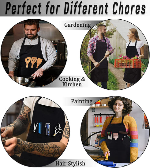 Cotton Blended Extra Large XXL Aprons for Women / Men with 2 Pockets for Cooking, Kitchen, Barber, Gardening, BBQ, Chef Apron