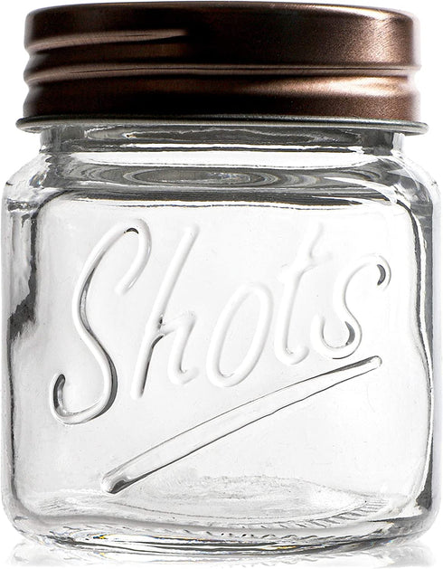 Mini Mason Jars Shot Glasses with Lids in Bulk Set (2 Ounce, 12-Pack)