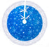 yuboo Blue Christmas Tree Skirt,36 inch Fur Tree Skirt with White Snowflakes for Xmas Party and Holiday Decorations