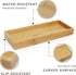 NAUMOO Natural Bamboo Vanity Tray - Slip-Resistant Wooden Bathroom Organizer for Toilet Tank and Counter Top - Spa Home and Kitchen Decor Wood Holder (Small)