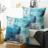Alricc Set of 2 Teal Throw Pillow Covers Turquoise and Grey Art Decorative Cushion Cover for Home Bedroom Sofa Living Room 16X16 Inches