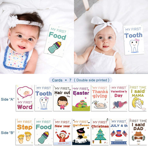 Milestone Blanket for Baby Girl, Kmivo Baby Monthly Photo Blankets Soft Large Memory Blanket with Headband & Milestone Cards for Newborn Baby Shower, 60? x 40?