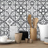 WALPLUS 24pcs 6" Peel and Stick Vinyl Backsplash Tiles Stickers Tile Paint Removable Waterproof Self-Adhesive Decals Vinyl Home Kitchen Bathroom Spring Easter Decoration (Dark Grey Spanish Renaissance)
