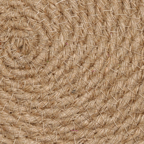 SHACOS Jute Placemats Set of 4 Heat Resistant 12 inch Round Place Mats Natural Jute Woven Braided Table Mats Thick Farmhouse Placemats Trivet (Jute Brown, 12 Inch)