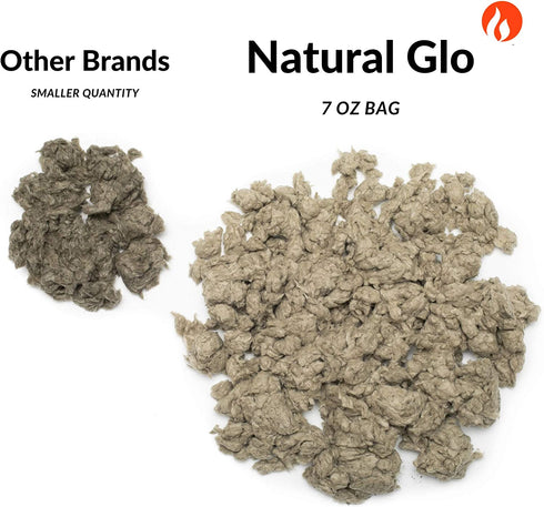 Natural Glo Glowing Embers for Gas Fireplace | Mineral Wool Gas Log Embers to Enhance Gas Fireplaces. Rock Wool Fake Coals for Gas Fireplaces | Embers Glowing for Use with Gas Fireplace Logs