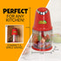 Taco Tuesday 2-Speed Chopper, Perfect For Salsa, Guacamole, Dip, Sauces, Hummus, Stainless Steel Blades, 2-Cup Capacity, Red