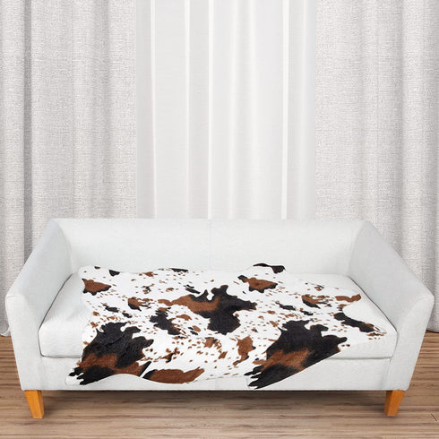 MACEVIA Faux Cowhide Rug Cute Cow Print Rug Animal Area Carpet Western Decor for Living Room Bedroom Non-Slip 43.3" L x 29.5" W(3.6ft x 2.4ft)