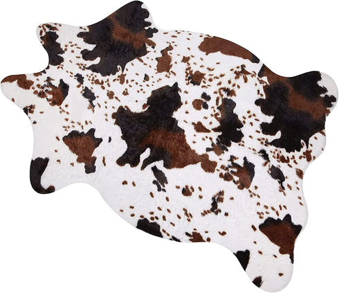 MACEVIA Faux Cowhide Rug Cute Cow Print Rug Animal Area Carpet Western Decor for Living Room Bedroom Non-Slip 43.3" L x 29.5" W(3.6ft x 2.4ft)