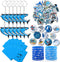 98 Pieces Shark Party Favors, Shark Keychain Goodie Bags with Rubber Bracelets, Shark Button Pins, Shark Bags and Shark Stickers for Shark Theme Birthday Party Baby Shower Holiday