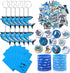 98 Pieces Shark Party Favors, Shark Keychain Goodie Bags with Rubber Bracelets, Shark Button Pins, Shark Bags and Shark Stickers for Shark Theme Birthday Party Baby Shower Holiday
