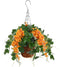 INQCMY Artificial Hanging Flowers in Basket, Hanging Lvy Basket with Artificial Plants for The Decoration of Courtyard, Outdoors and Indoors,DIY Project (Orange Coreopsis)
