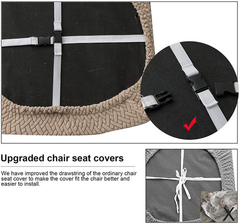 Genina Seat Covers for Dining Room Chair Seat Slipcovers Kitchen Chair Covers (Taupe, 4 Pcs)