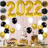 Giant Gold 2022 Balloons Numbers - Large 40 Inch, Graduation Balloons 2022 Foil with Pompoms | Black and Gold Graduation Decorations | Graduation Party Decorations 2022 | Class of 2022 Decorations