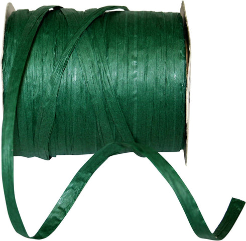 Reliant Ribbon Paper Raffia Ribbon, 1/4 Inch X 100 Yards, Hunter Green