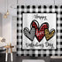 Baccessor Happy Valentines Day Shower Curtain Buffalo Plaid Romantic Love Heart Shower Curtain Waterproof Washable Farmhouse Fabric Bathroom Decor with Hooks 72x72 Inch