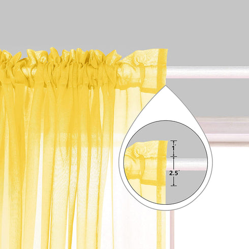 Kitchen Curtains Yellow Lemon and Light Grey Sheer Bathroom Window Curtains 42 x 45 Inch Length Sunflower Yellow and Gray