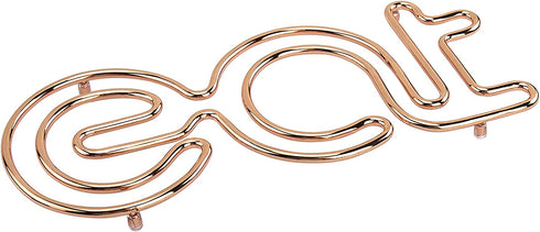 Spectrum Diversified Eat Trivet, Steel Cooling Rack for countertops & Kitchen Tables, Funny potholder or d©cor Item for Any Kitchen, Easy to Clean & Safe for Most cookware , Copper