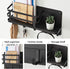 SONGMICS Key Holder for Wall, Wall Mounted Mail Organizer, Metal Floating Shelf with 5 Hooks, Wall Key Hook for Entryway, Key Hanger for Wall, Living Room, Hallway, Mudroom, Kitchen, Black UHCH315B01