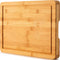 Thick Bamboo Cutting Board, Chopping Board for Kitchen, Heavy Duty Cheese Board with handle and Juice Groove, Meat Butcher Block Cutting Borad, 100% Organic Bamboo, Pre Oiled, 15" x 11"