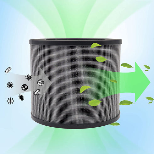 2 Pack Black?Compatible With TaoTronics TT-AP006 Filter?H13 True HEPA?Activated Carbon Filters and High-Efficiency Activated Carbon Pre-Filter 3-in-1