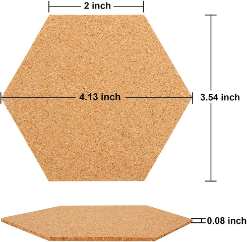 Ceramic Tiles for Crafts Coasters,14 Pack 4-Inches Unglazed Ceramic Coasters for Drinks with Cork Backing Pads,Use with Alcohol Ink or Acrylic Pouring Make Your Own DIY Coasters (Hexagon)