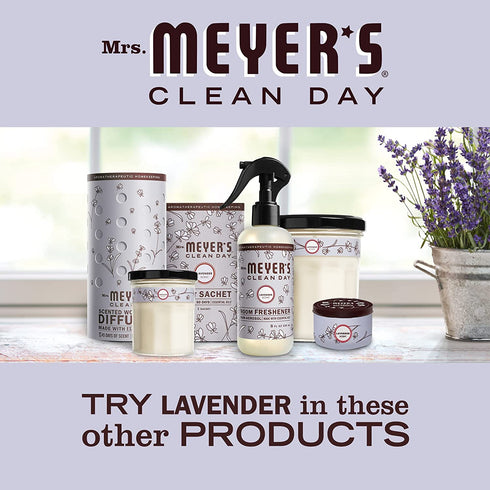 Mrs. Meyer's Scented Soy Aromatherapy Candle, 35 Hour Burn Time, Made with Soy Wax and Essential Oils, Lavender, 7.2 oz - Pack of 2
