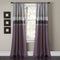 Lush Decor Night Sky Curtain Panel for Living, Dining Bedroom (Single), 84" x 42", Purple and Gray