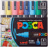 Posca Full Set of 8 Acrylic Paint Pens with Reversible Medium Point Pen Tips, Posca Pens are Acrylic Paint Markers for Rock Painting, Fabric, Glass Paint, Metal Paint, and Graffiti