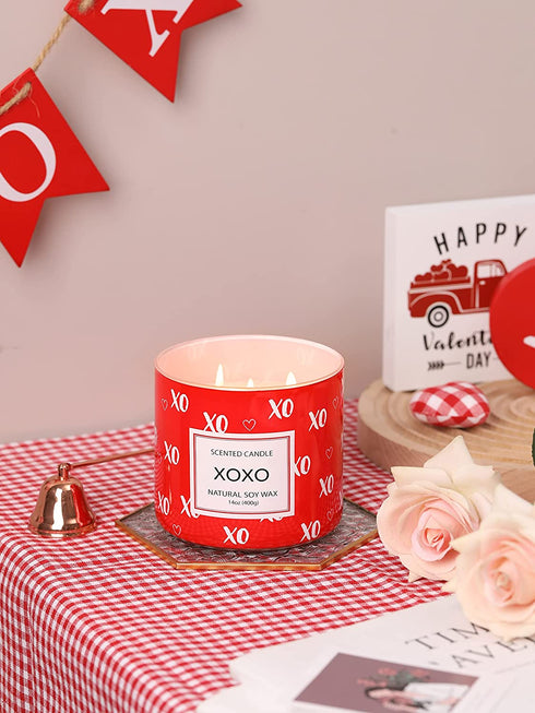 Valentine™s Day Scented Candle Gift Champagne Secented Natural Soy Candle 3 Wick Large Jar 14 oz Sweet Party Decor
