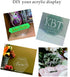 XIAOYUE 5 Sets Acrylic Blanks Hexagon with Stand,DIY Clear Wedding Signs,Personalized Hand Lettered Table Numbers (2.5'')