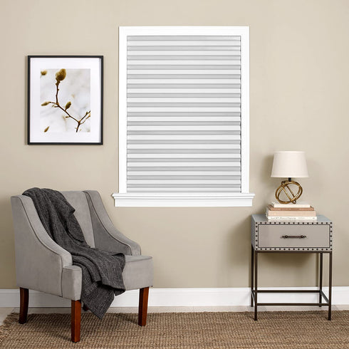 Achim Home Furnishings 123CO36W24 Cordless 1 2 3 shade Vinyl Room Darkening Pleated Window Shade, 36" x 75", White