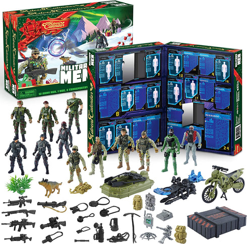 JOYIN 2021 Advent Calendar Kids Christmas 24 Days Countdown Calendar Toys for Kids with Military Army Man