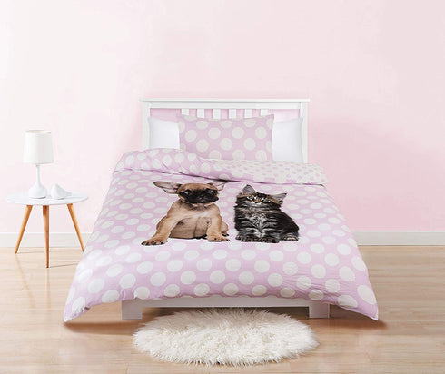 Tadpoles Toddler FURever Duvet Cover Set, Pink (TDDCS004)