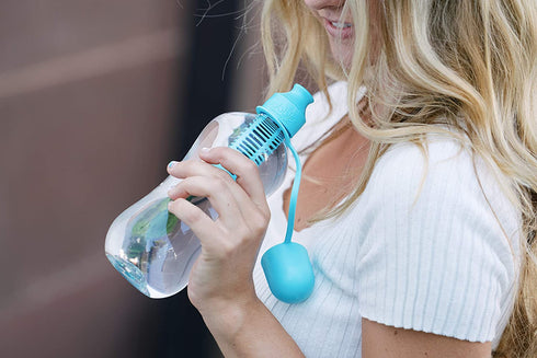 Bobble Classic Water Bottle, Filtered Water, BPA-Free Reusable Bottle, Soft Touch Carry Cap with Replaceable Carbon Filter for Sustainable Water and Hydration 18.5 oz (Lime)