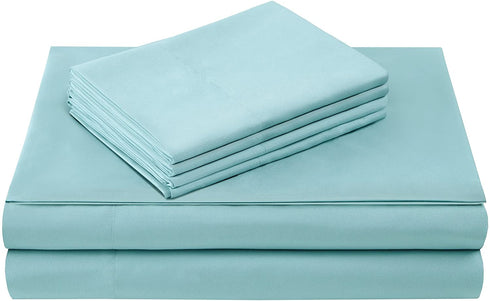 Comfort Spaces Microfiber Set 14" Deep Pocket, Wrinkle Resistant All Around Elastic-Year-Round Cozy Bedding Sheet, Matching Pillow Cases, Full, Aqua (CS20-0117)