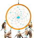Dream Catcher Dreamcatcher - Brown Suede with Turquoise Details - Handmade, Large Size - 28" Long x 9" Diameter - OMA Brand