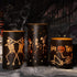 YUROZAC Halloween Flameless Candles with Timer, Flickering Battery Operated Real Wax Electric LED Pillar Candles for Halloween Decoration Set of 3 Orange, 456 Tall
