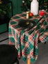 Plaid Tablecloth 57x84 Inch Green Christmas Table Cloth Checkered Fabric for Holiday Picnic Christmas Table Decoration