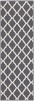 Ottomanson Glamour Collection Non-slip Trellis Design Runner Rug, 20" x 59", Gray
