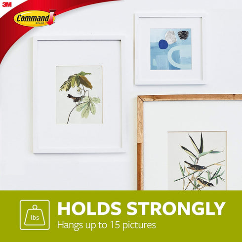 Command Picture Hanging Kit, Various Sized Picture Hanging Hooks and Strips to Hang Up to 15 Pictures, Indoor Use, Decorate Damage-Free