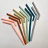 Simka Rose Reusable Silicone Straw - Thick, Wide and Flexible - Perfect for Smoothie or Coffee Tumbler - Multicolor - Set of 6 (Bent 10 Inch)