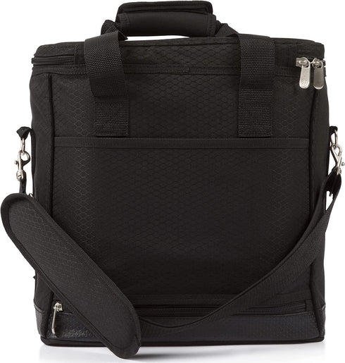 LEGACY - a Picnic Time Brand Cellar Insulated Six Bottle Wine Tote, Black,12.5 x 11 x 13 Inches