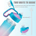 EAILGORL Water Bottles with Motivational Time Marker & Straw Leakproof BPA Free Reusble Flip Top Water Bottle for Sports and Fitness Enthusiasts (A1-Pink/Green Gradient)