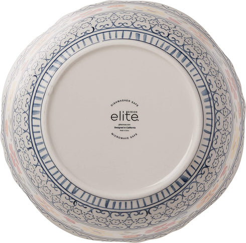 Gibson Elite Hand-Painted Dinnerware Set, 2-Piece Serving Bowls, Luxembourg